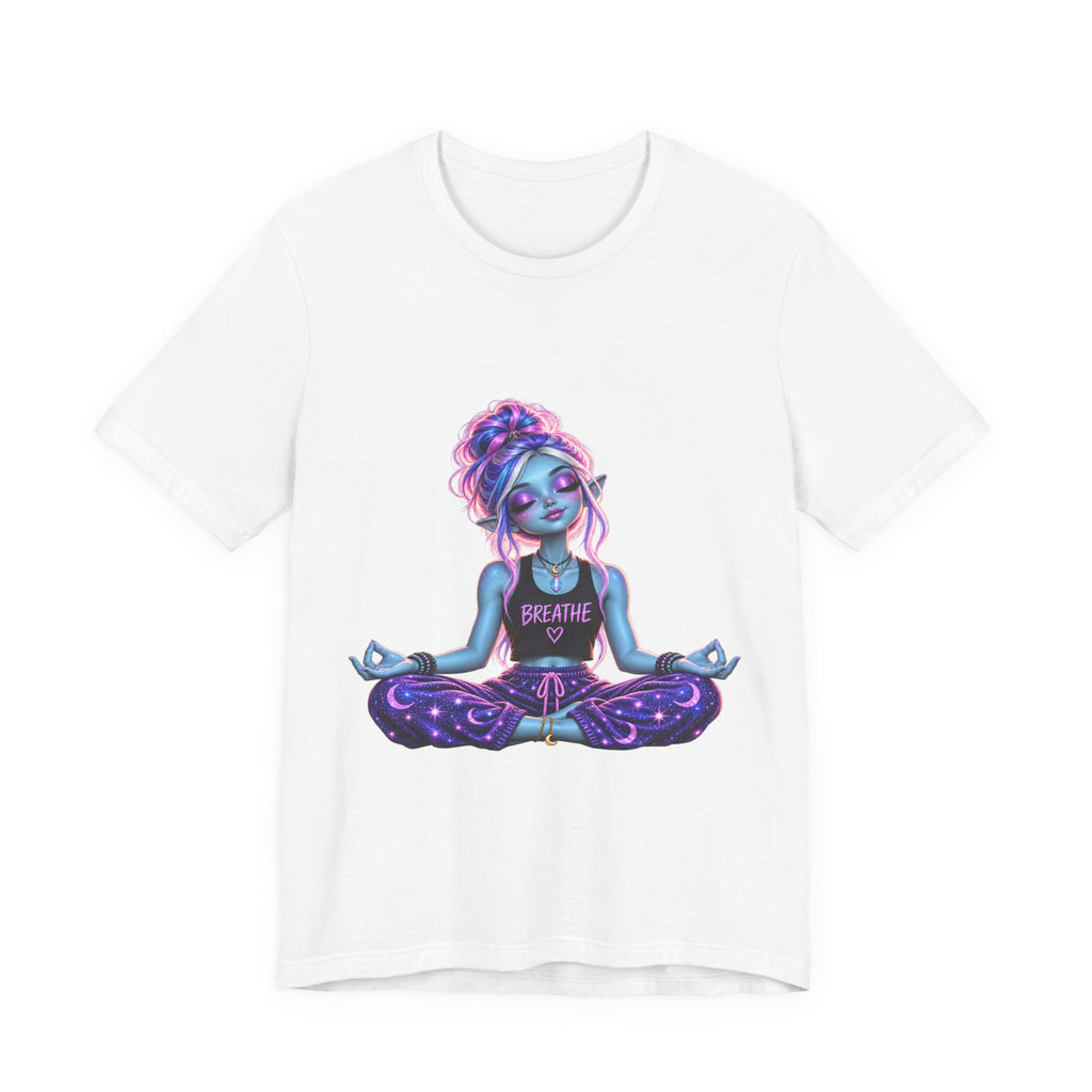 Breathe Alien T-Shirt | Cute Yoga Alien Graphic Tee