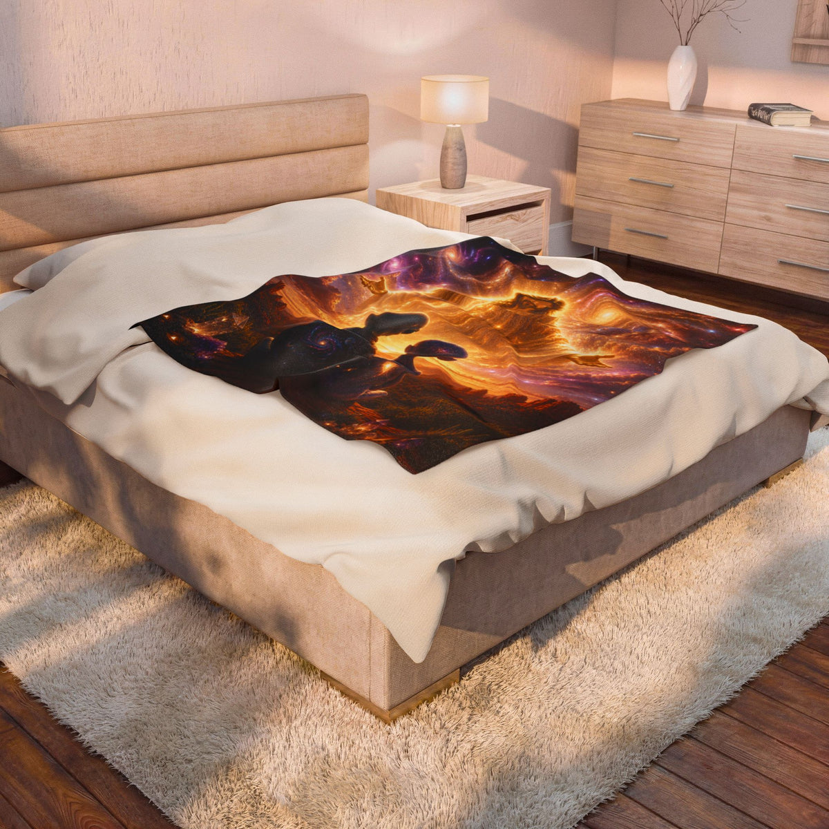 Jesus & Alien Plush Blanket | Cosmic Christian Gift