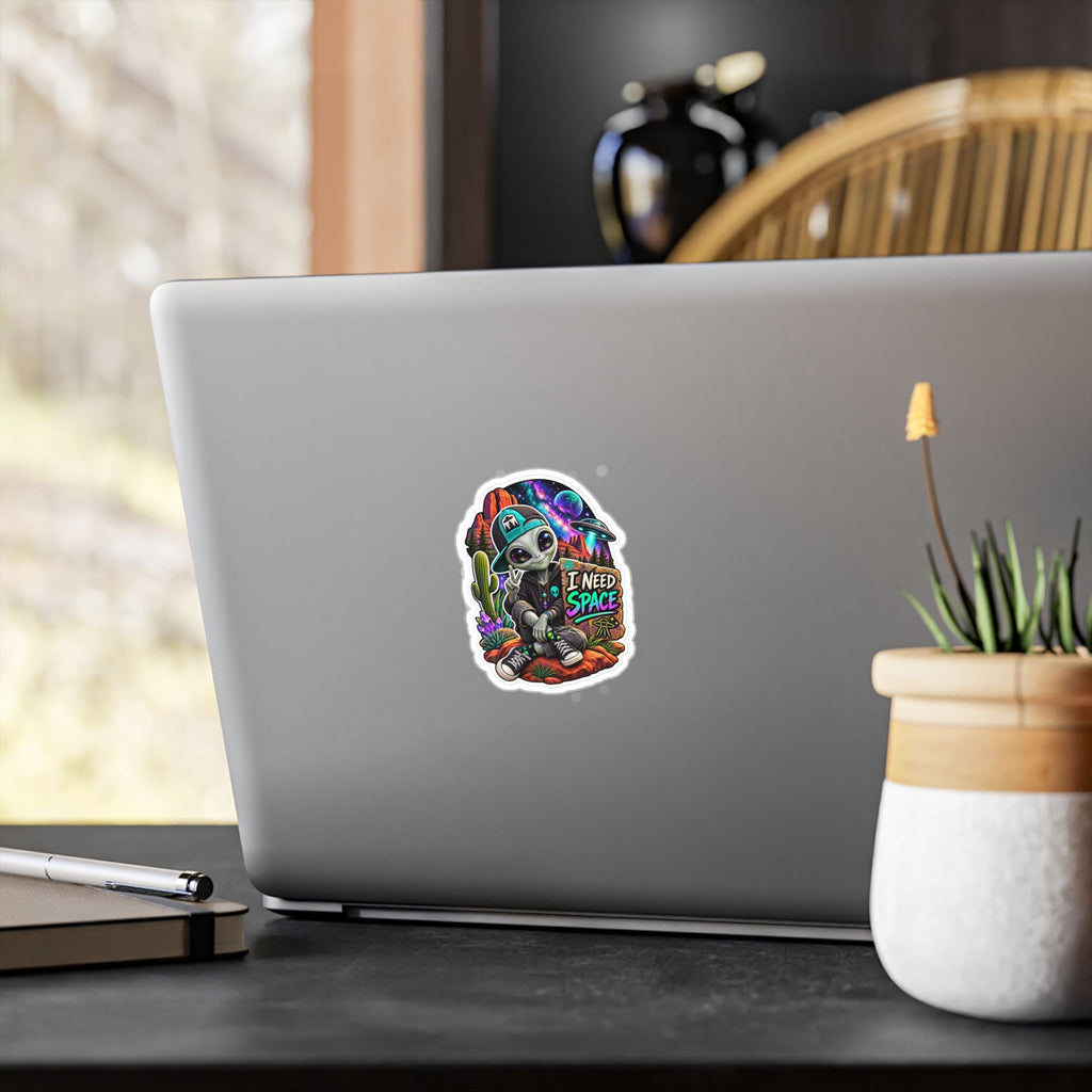 I Need Space – Cosmo Alien Kiss-Cut Vinyl Sticker