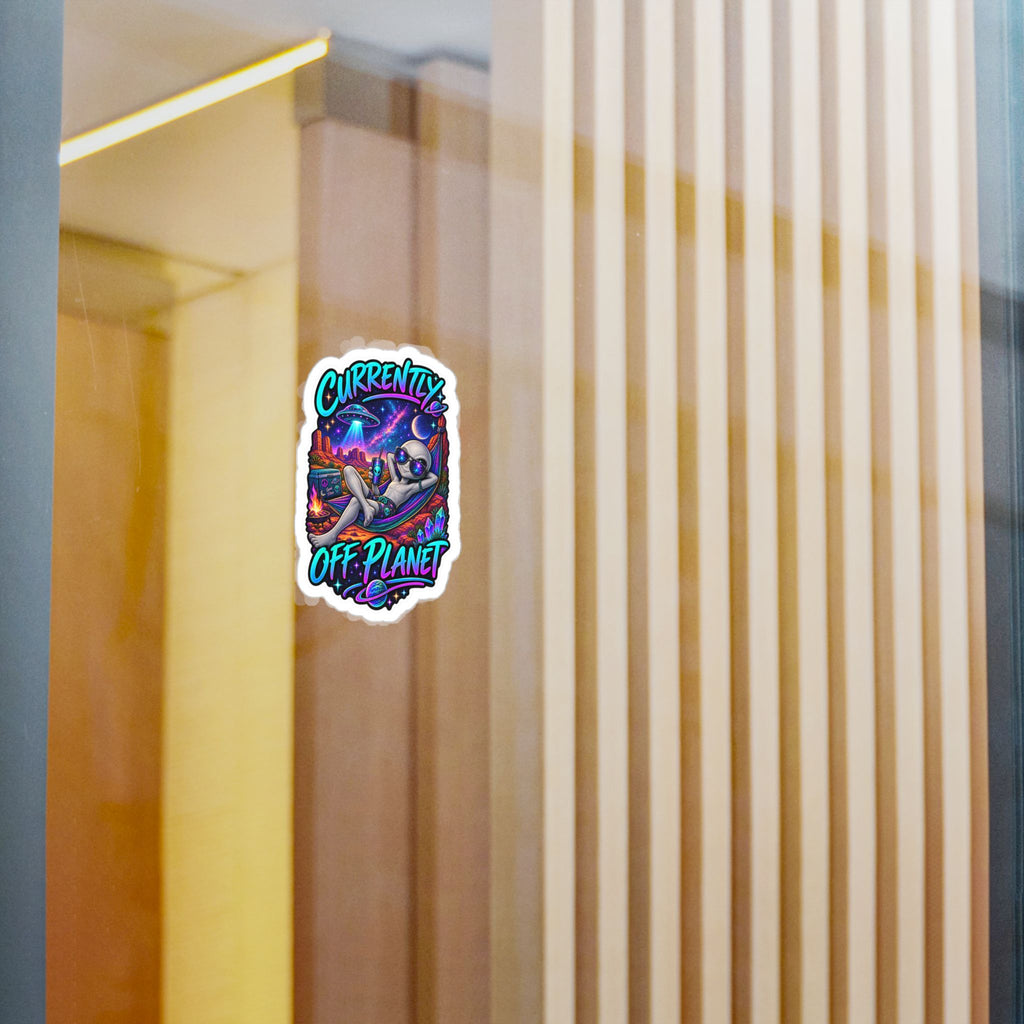 Funny Alien Sticker | Currently Off Planet UFO Sticker