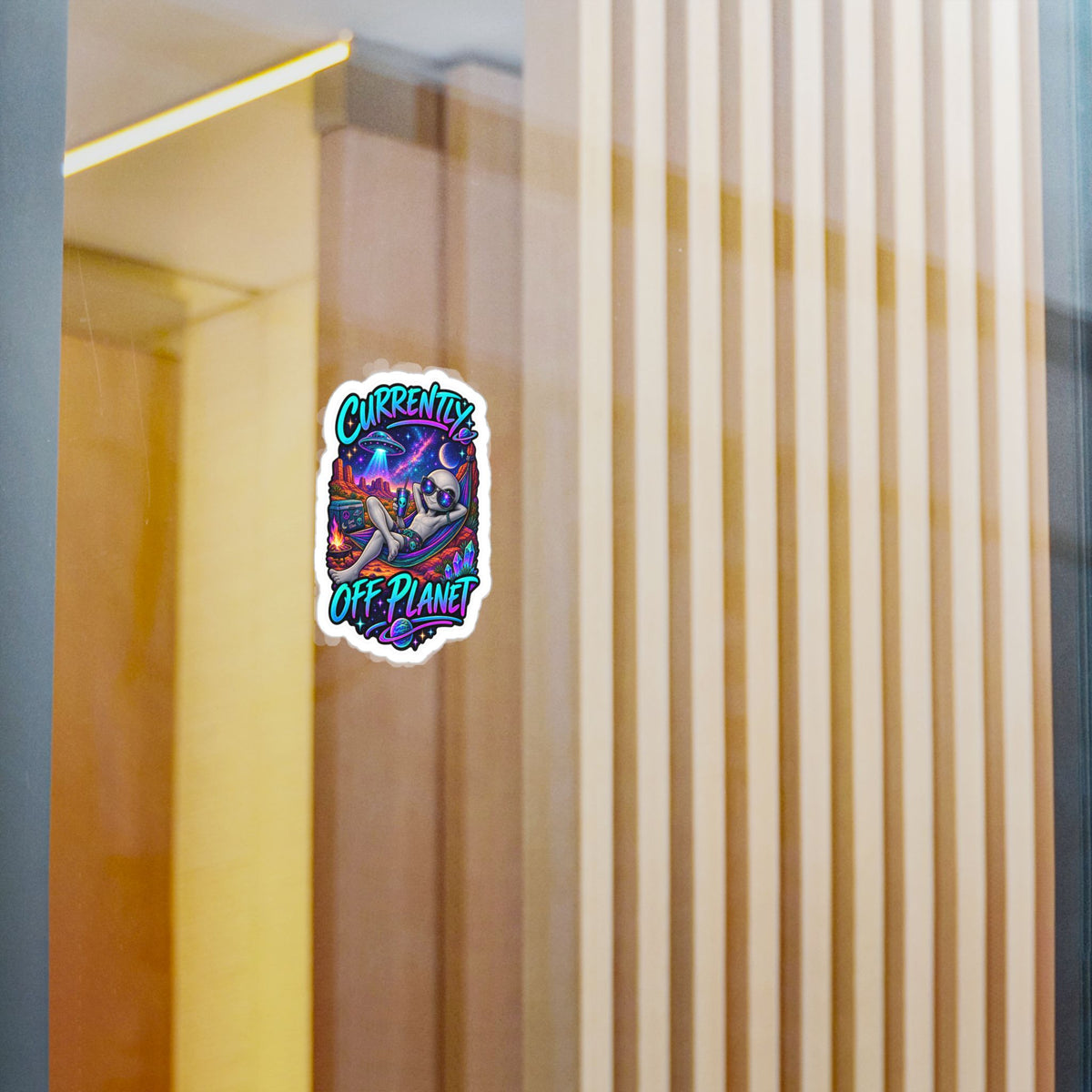 Funny Alien Sticker | Currently Off Planet UFO Sticker