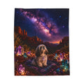 Porcia’s Crystal Galaxy Velveteen Plush Blanket 🐶💎🌌