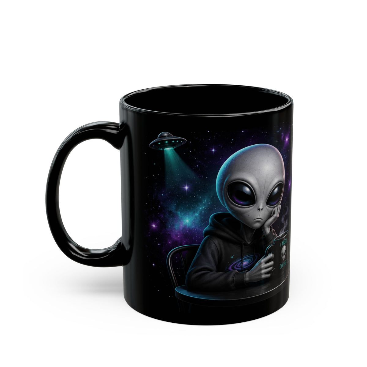 Funny Alien Coffee Mug | Humans Are Weird I Need Coffee