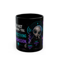 Funny Alien Coffee Mug | Receiving a Transmission UFO Mug