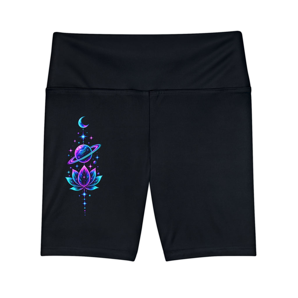 Women’s Yoga Shorts | Cosmic Lotus Workout Biker Shorts