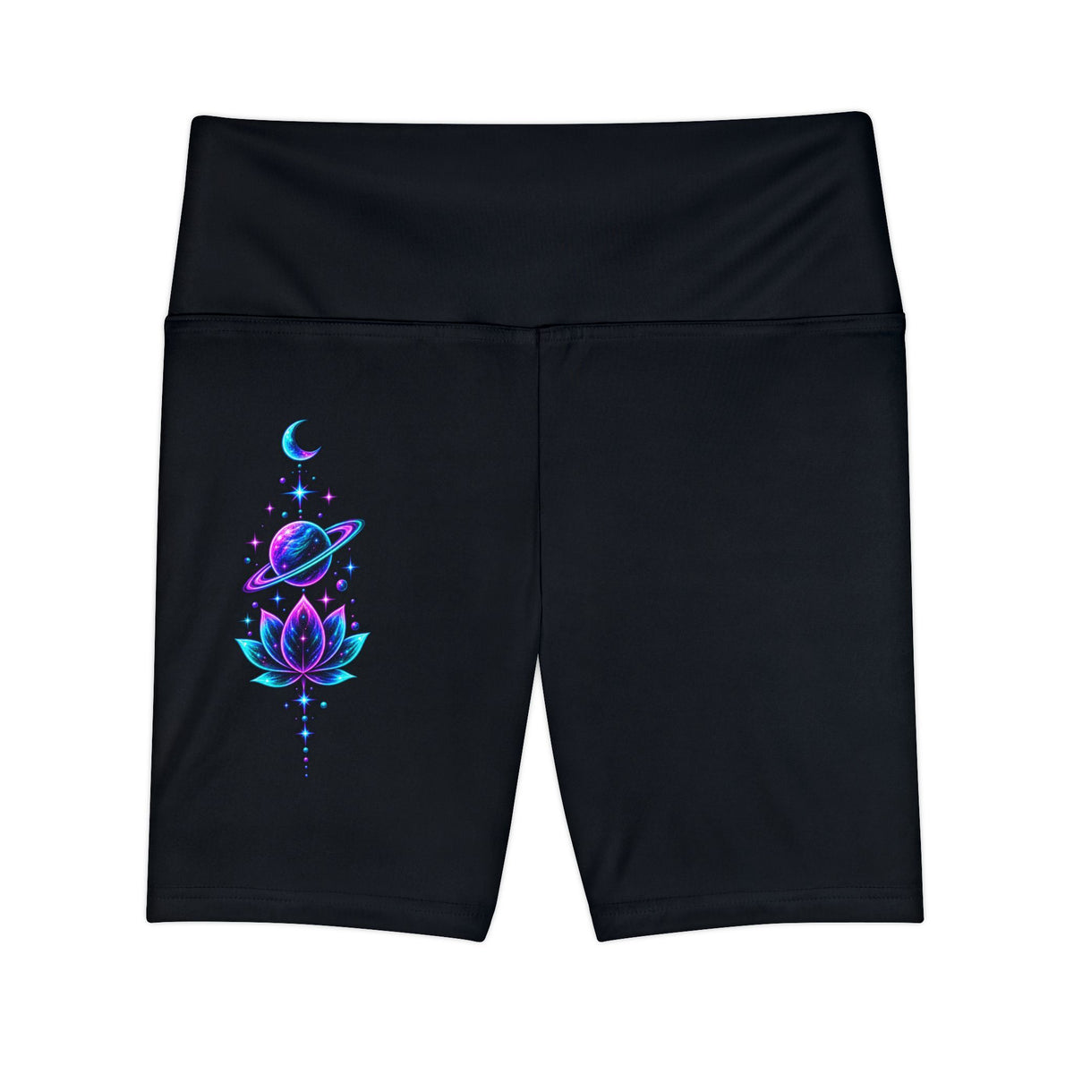 Women’s Yoga Shorts | Cosmic Lotus Workout Biker Shorts