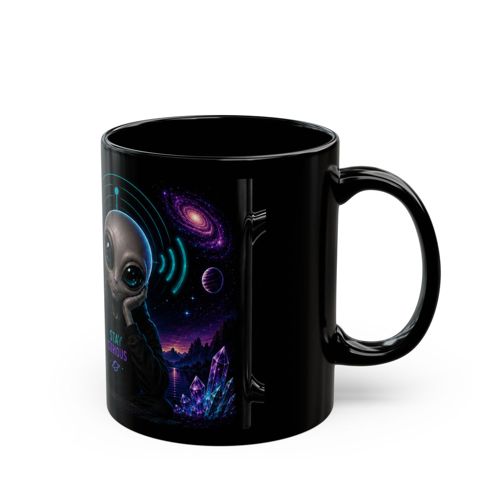 Funny Alien Coffee Mug | Receiving a Transmission UFO Mug