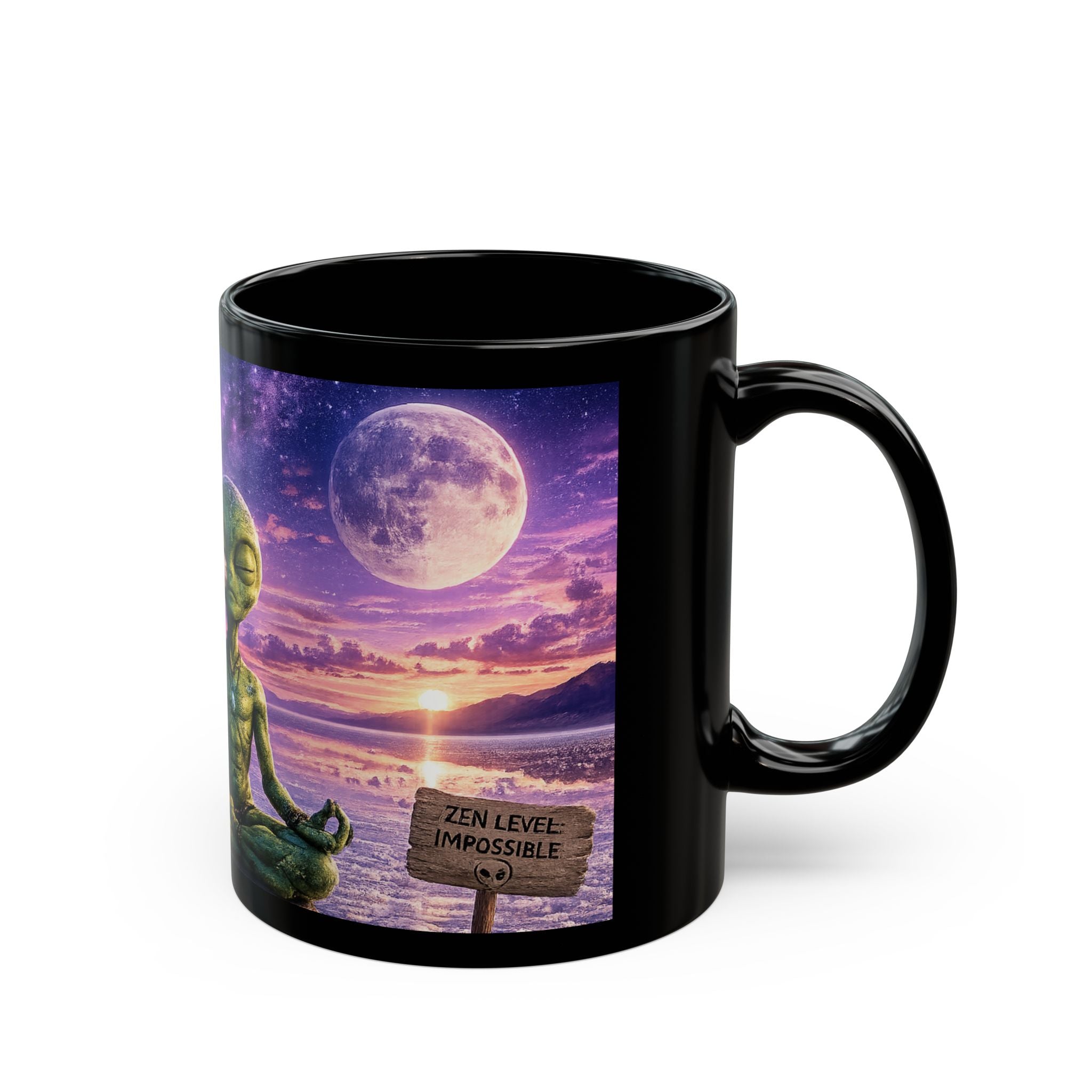 Zen Level: Impossible | Cosmo & Porcia Black Mug