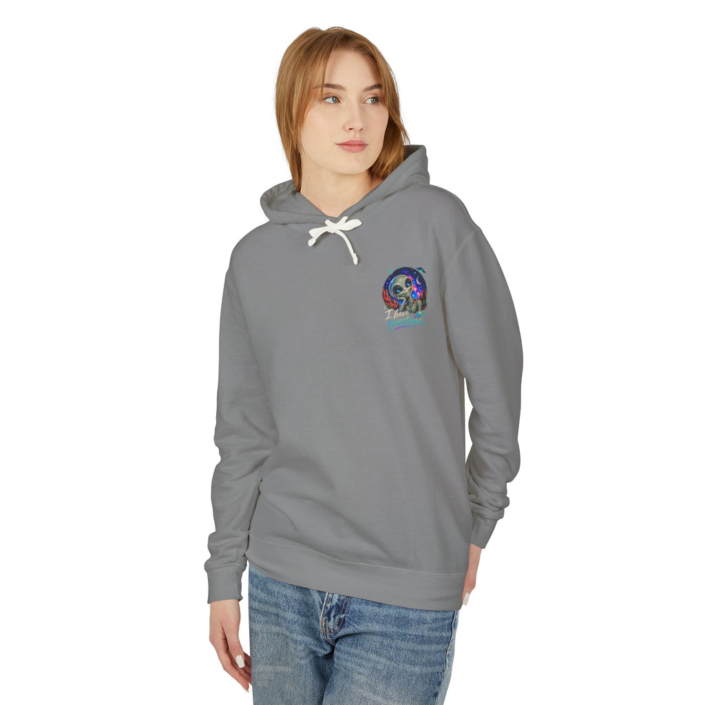 I Have Questions About This Planet – Cosmo Alien Lightweight Hoodie 👽🌎🛸