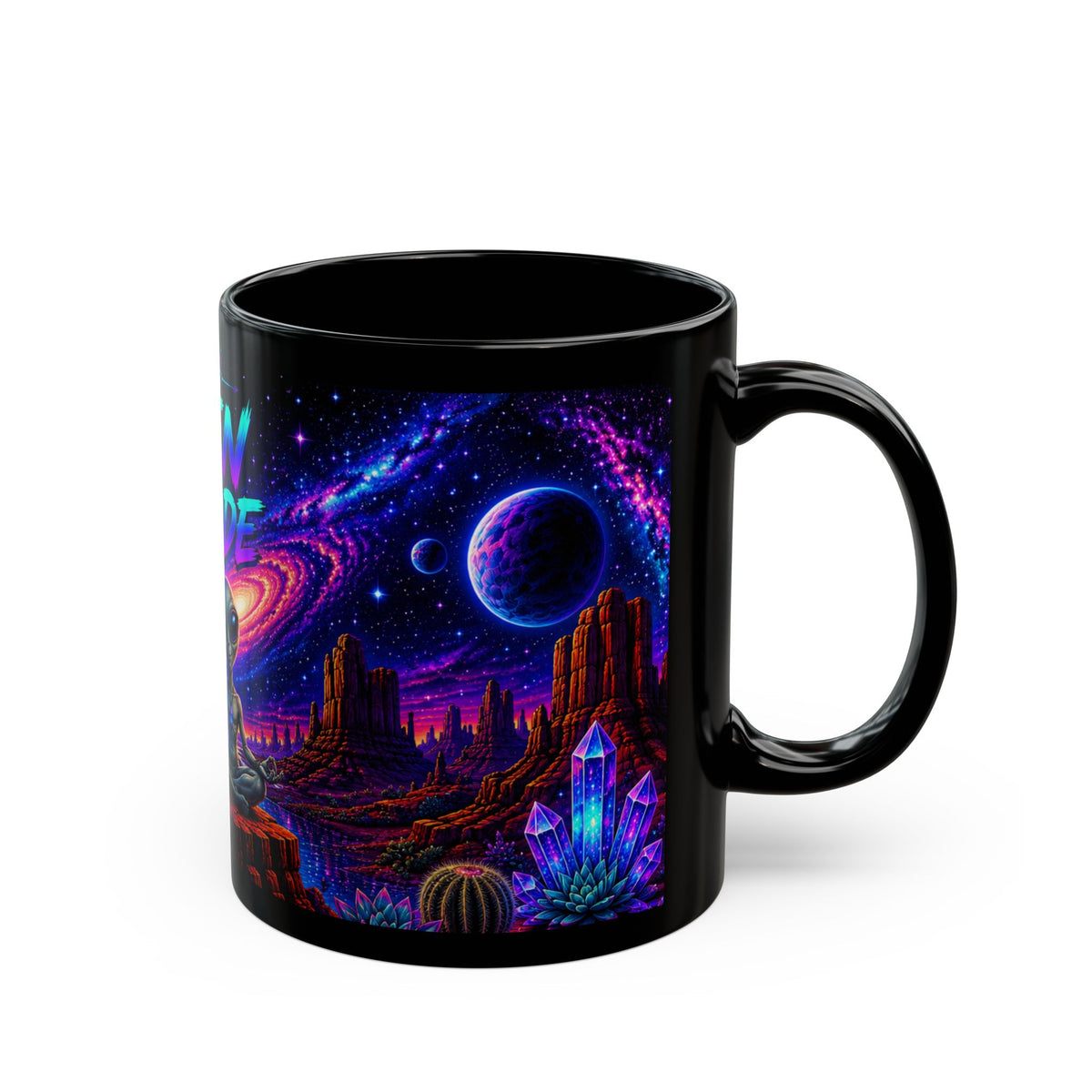Zen Mode Alien Coffee Mug | Cosmic Meditation Mug