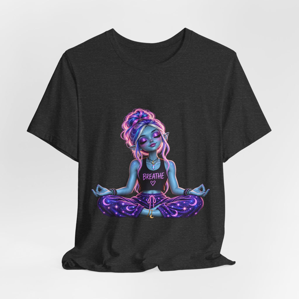 Breathe Alien T-Shirt | Cute Yoga Alien Graphic Tee