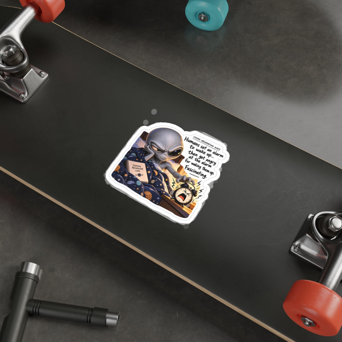Funny Alien Sticker | Angry Alarm Clock | Cosmo Observation #005