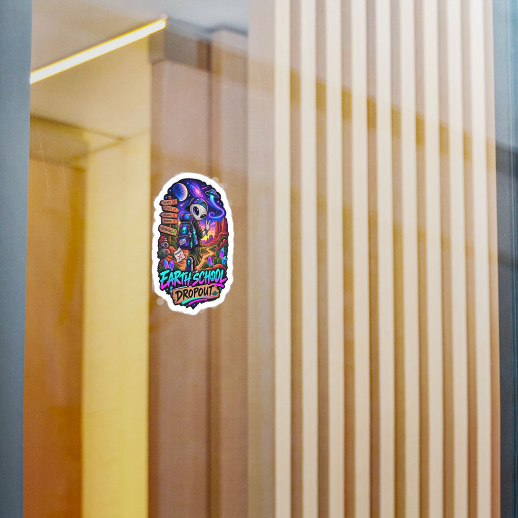Funny Alien Sticker | Earth School Dropout UFO Sticker