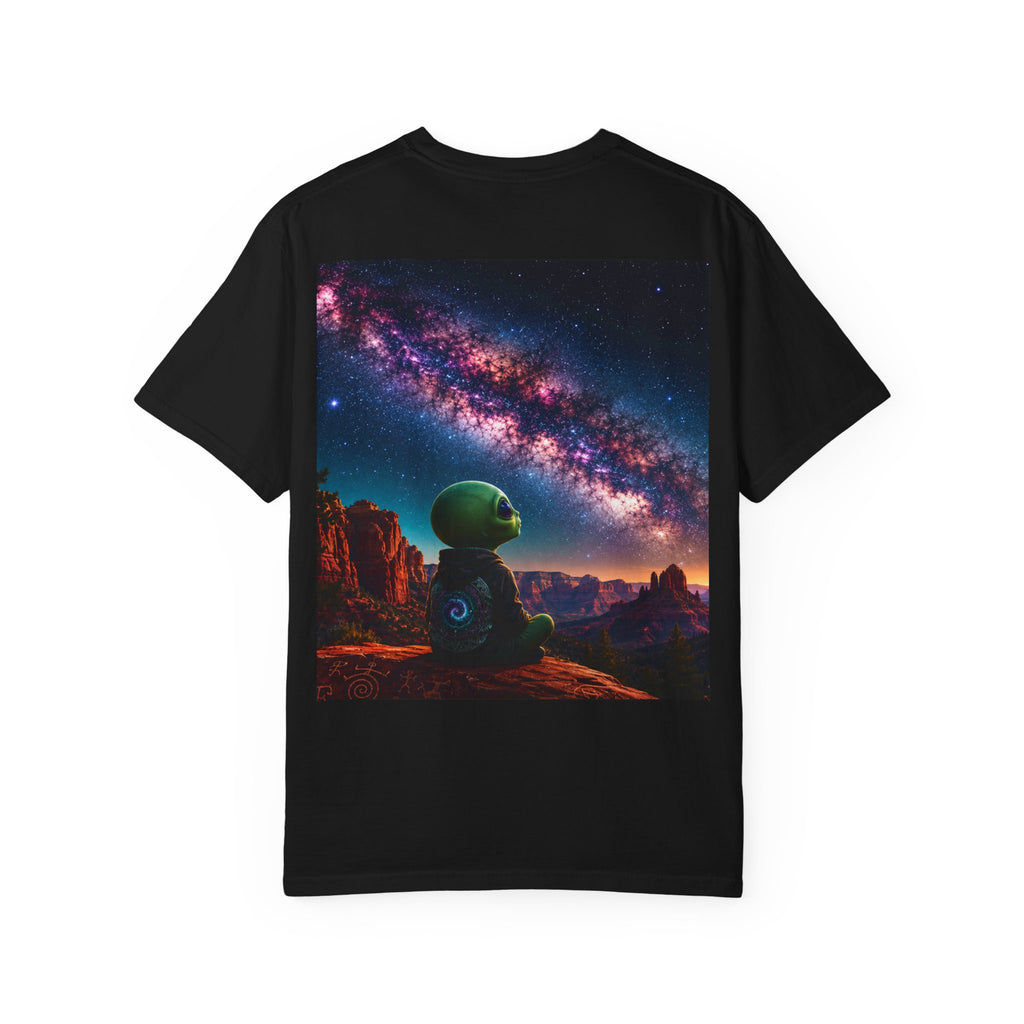 Be Curious, Be Calm, Look Up — Cosmo Galaxy T-Shirt