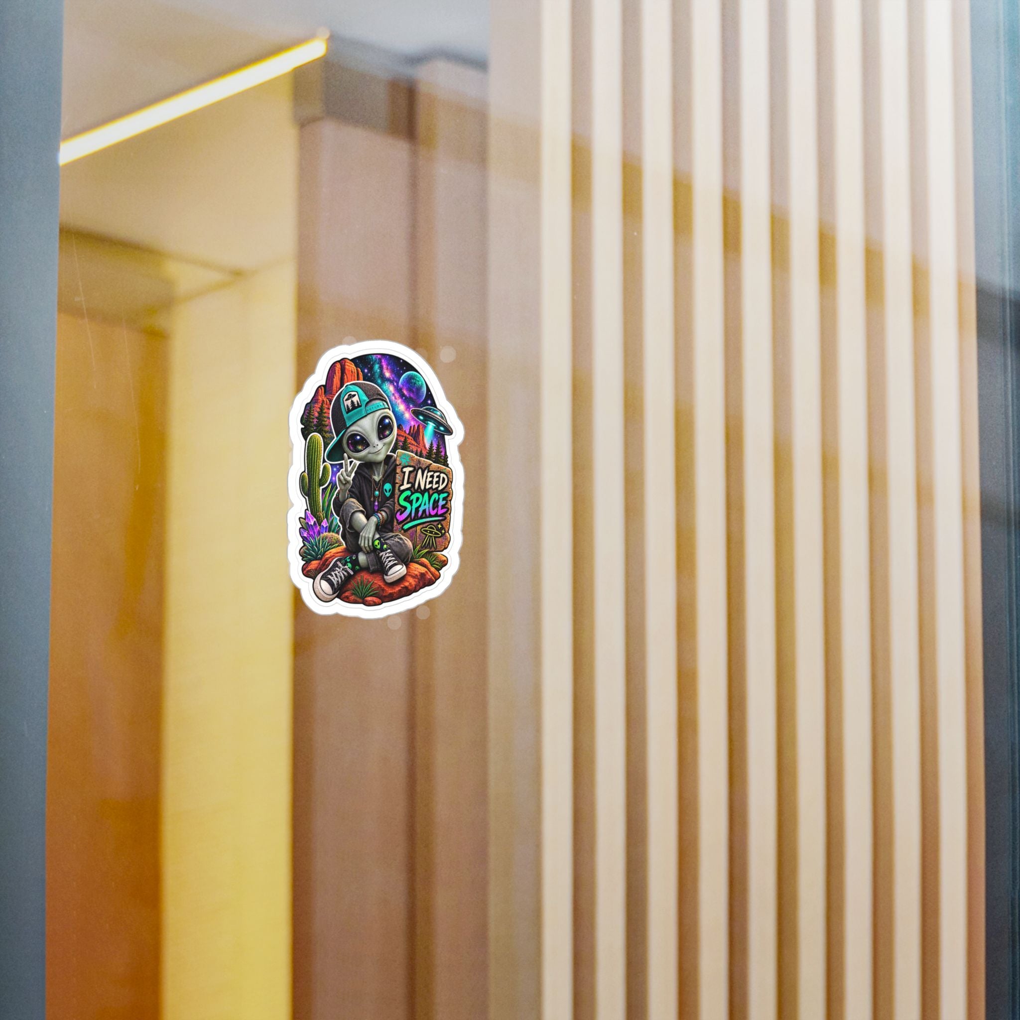 I Need Space – Cosmo Alien Kiss-Cut Vinyl Sticker