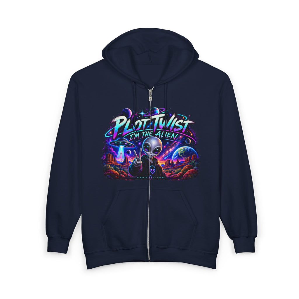 Funny Alien Zip-Up Hoodie | Plot Twist I’m the Alien