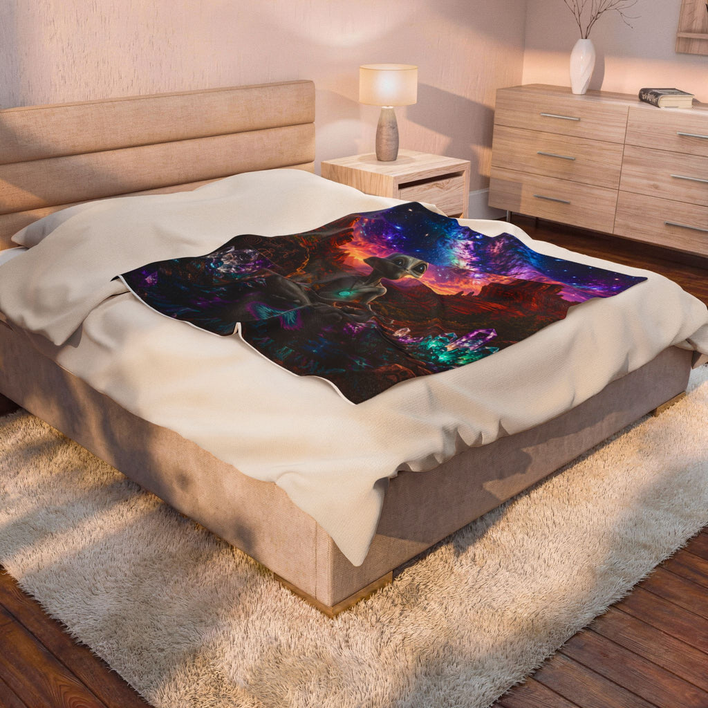Cosmo’s Cosmic Meditation Plush Blanket 👽🌌✨