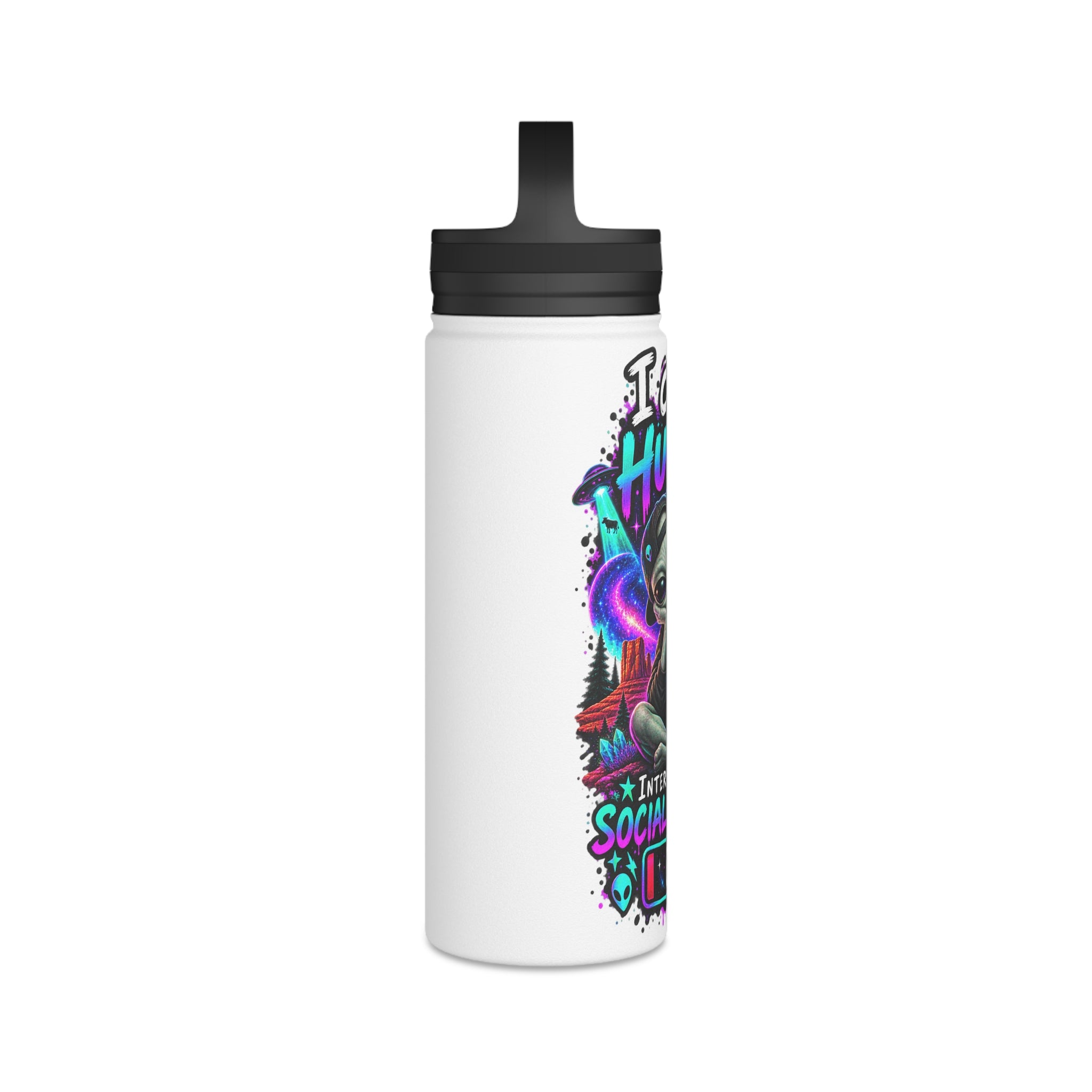 I Can’t Human Today – Funny Alien Cosmo After Dark Water Bottle