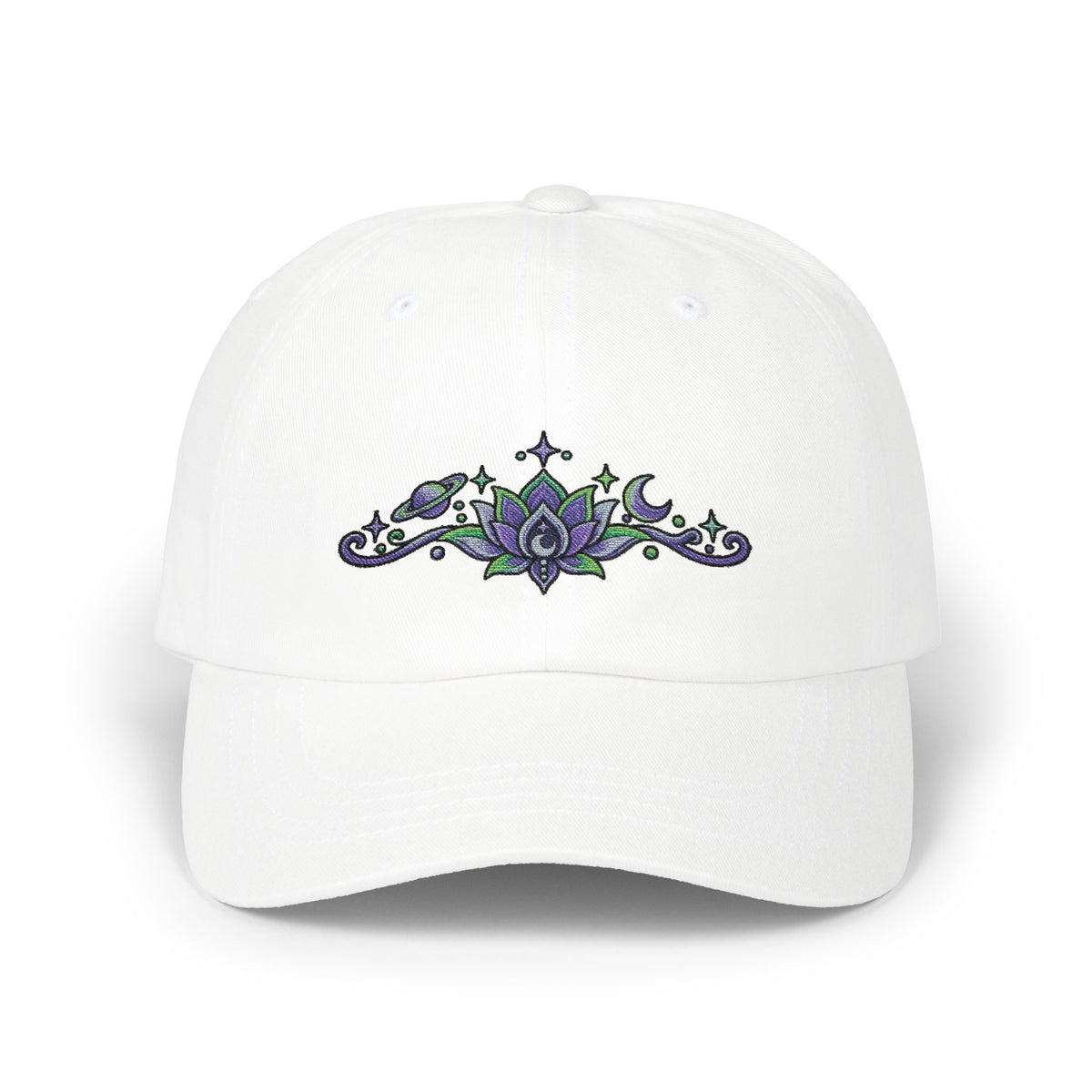 Embroidered Lotus Hat | Cosmic Spiritual Baseball Cap