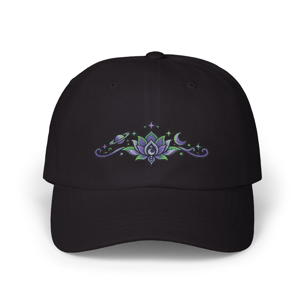 Embroidered Lotus Hat | Cosmic Spiritual Baseball Cap