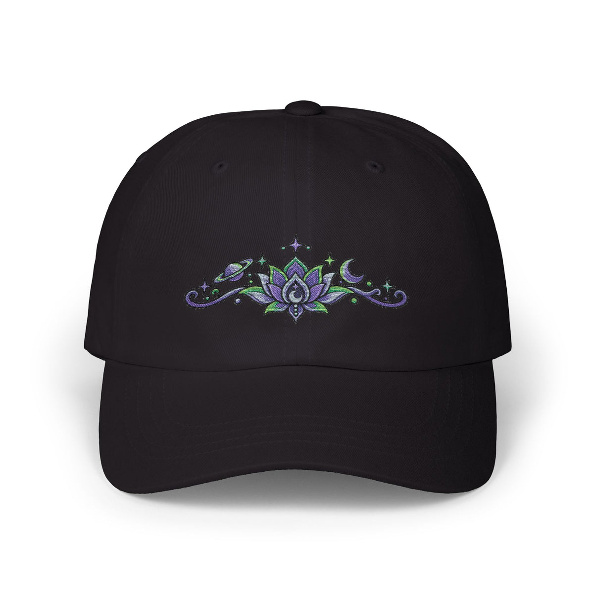 Embroidered Lotus Hat | Cosmic Spiritual Baseball Cap