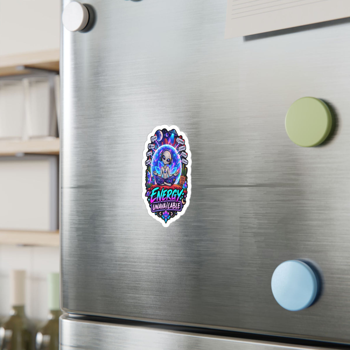 Funny Alien Sticker | Energy Unavailable UFO Sticker
