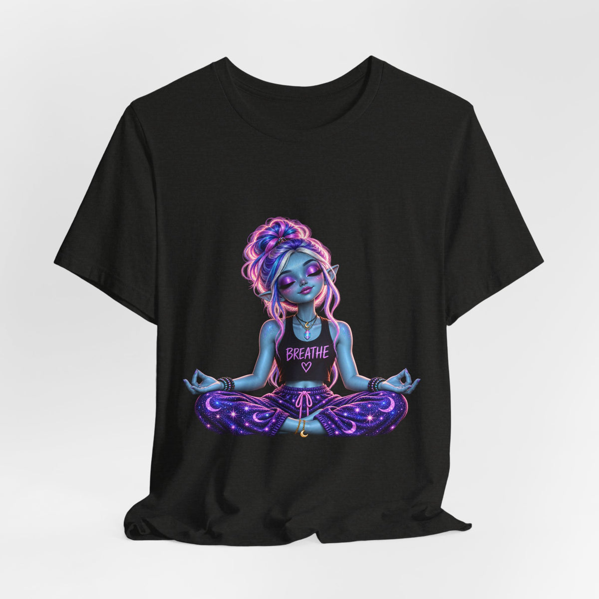 Breathe Alien T-Shirt | Cute Yoga Alien Graphic Tee
