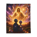 Jesus & Alien Plush Blanket | Cosmic Christian Gift