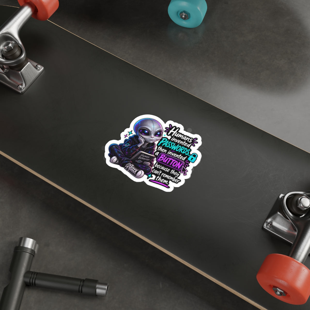 Funny Alien Password Sticker | Tech Humor | Cosmo Observation #001