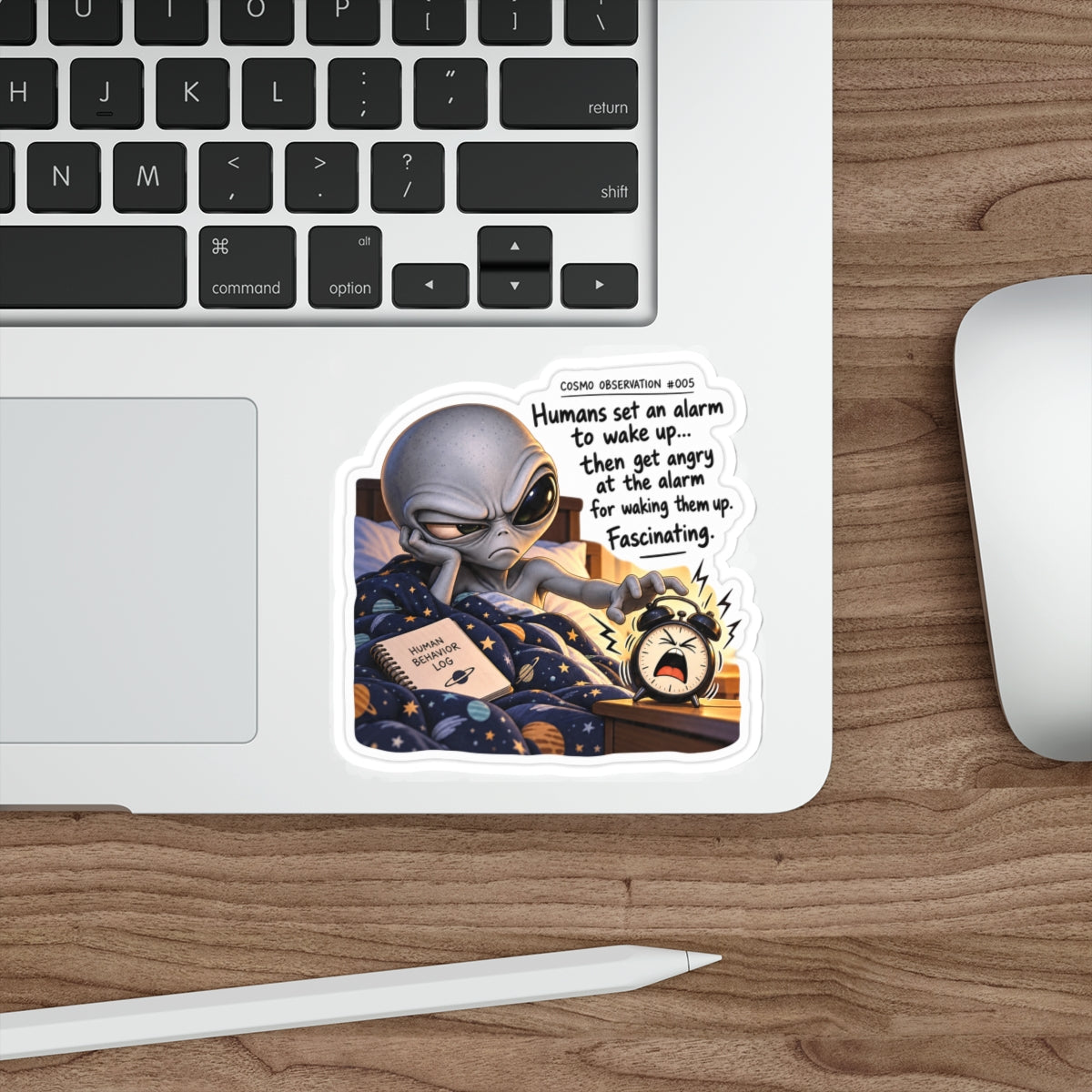 Funny Alien Sticker | Angry Alarm Clock | Cosmo Observation #005