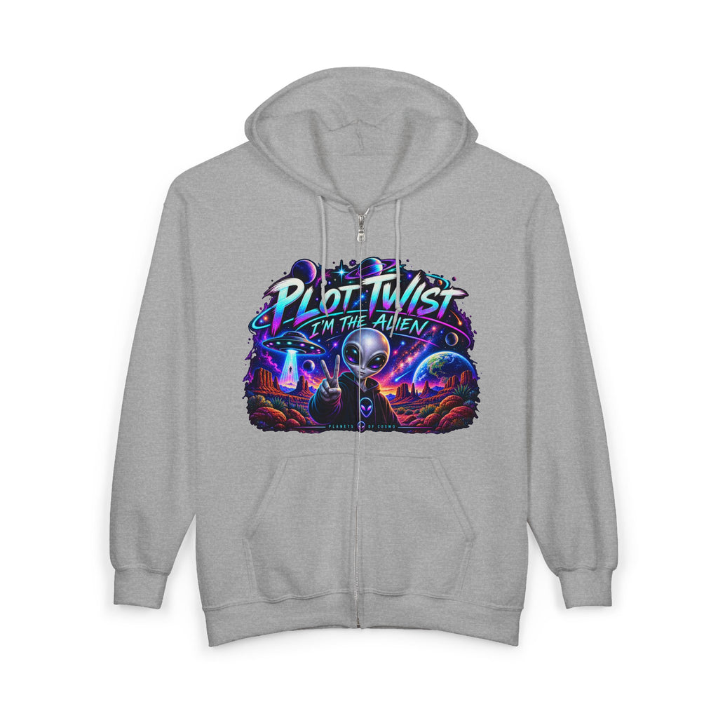 Funny Alien Zip-Up Hoodie | Plot Twist I’m the Alien