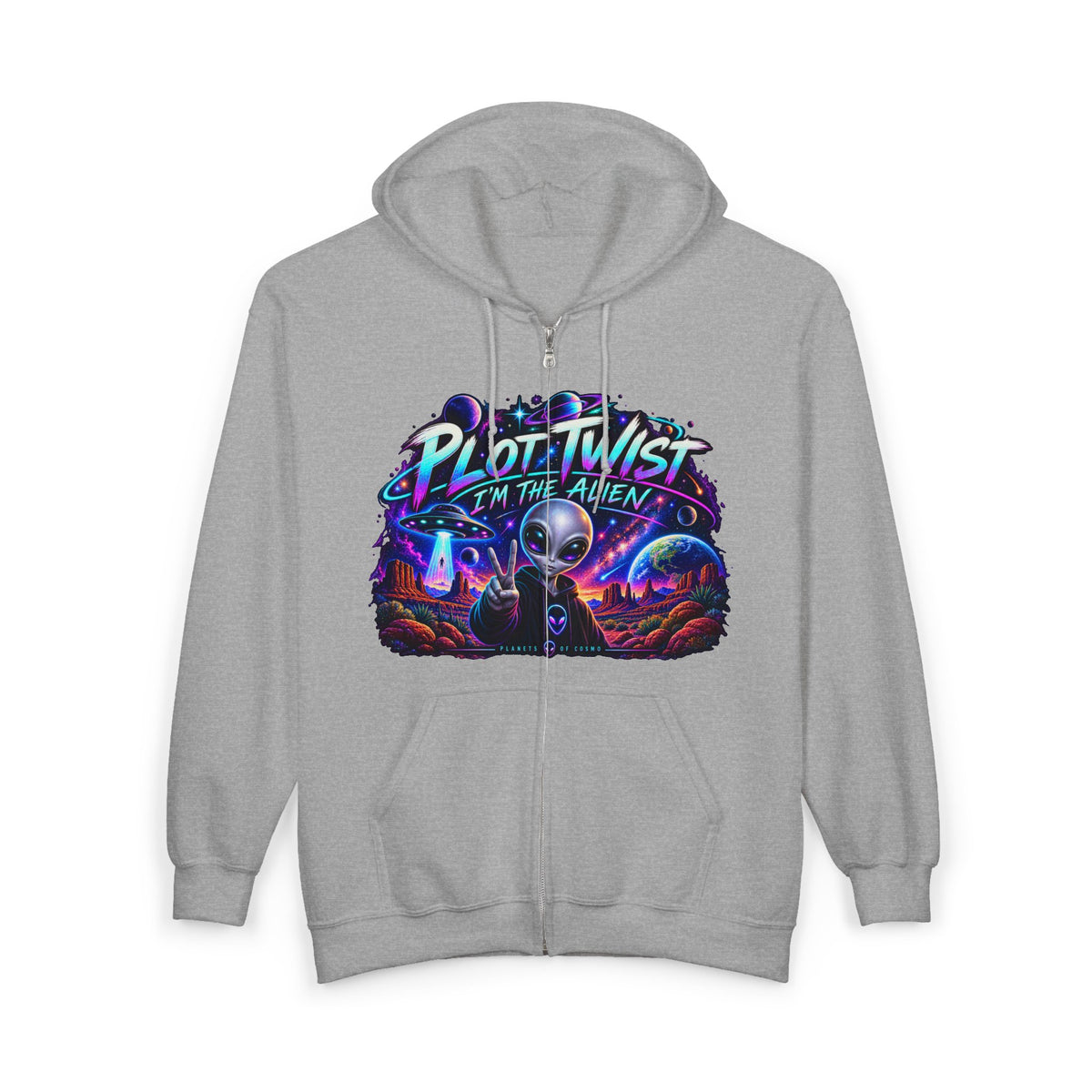 Funny Alien Zip-Up Hoodie | Plot Twist I’m the Alien