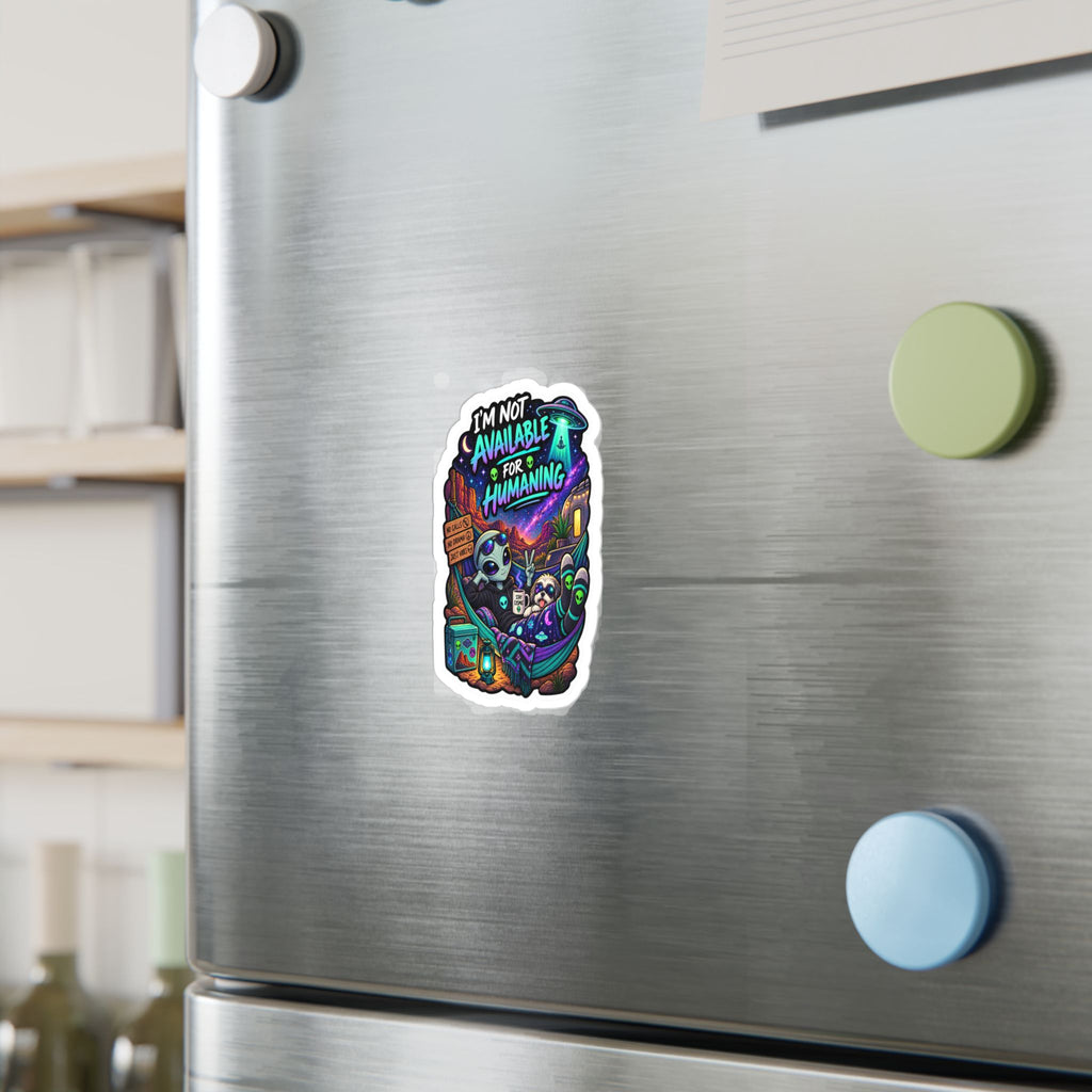Funny Alien Sticker | Not Available for Humaning UFO Sticker